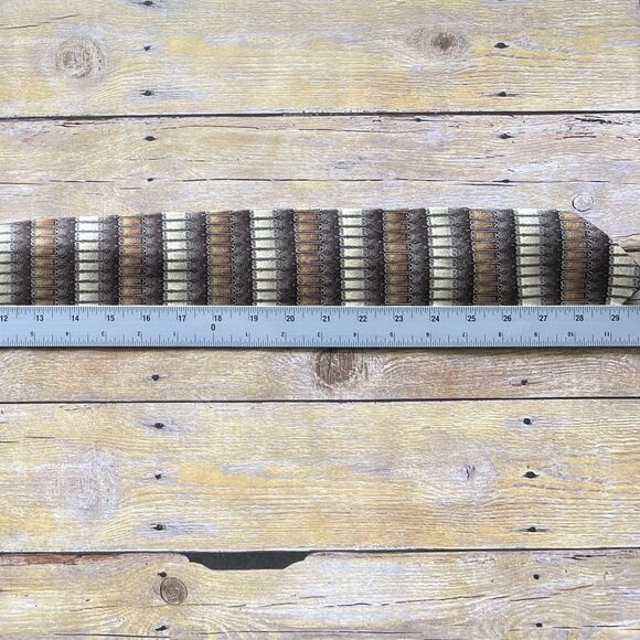 Bergamo New York One Size Mens Tie Gold and Black 58”x 3” - Picture 8 of 11